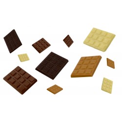Tablette de chocolat de la réglette mini tablette (noir / lait / blanc et zéphyr)